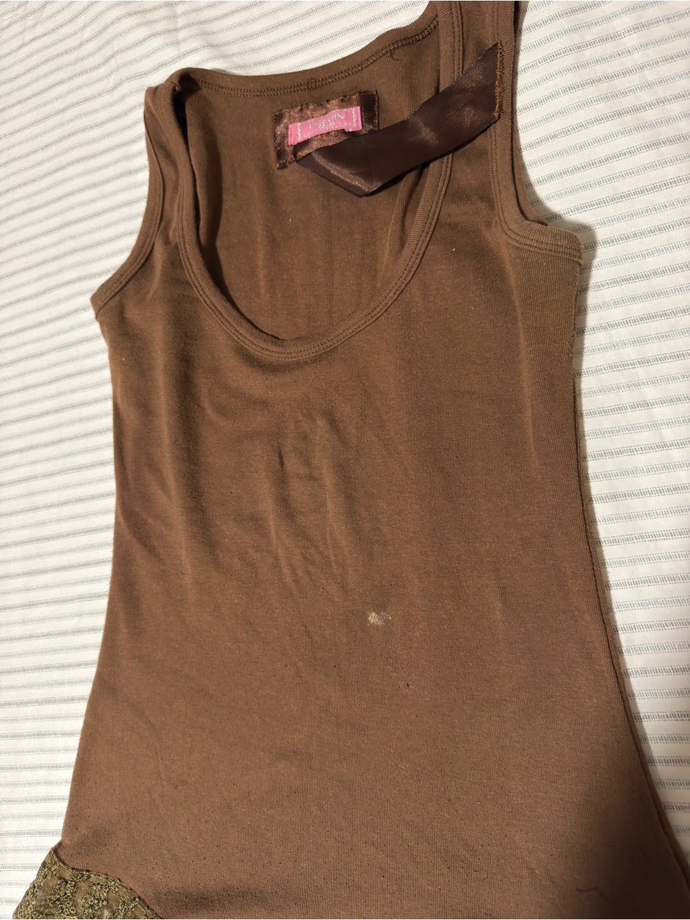 Women’s Brown Scoop Neck Tank Top by PINK